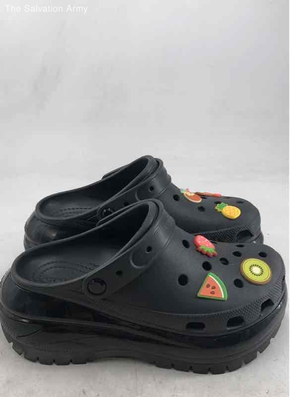 Crocs Unisex Mega Crush Black Rubber Slip-On Iconic Comfort Clog Shoes Sz M7 W9