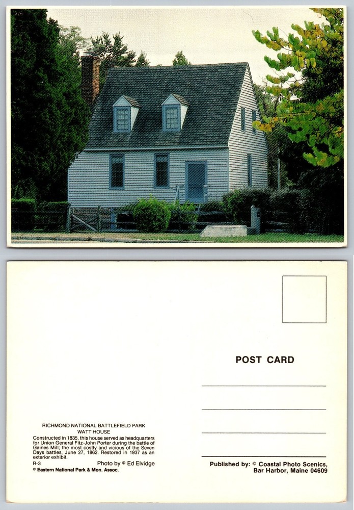 Watt House Richmond Battlefield Park VA Civil War Era Postcard