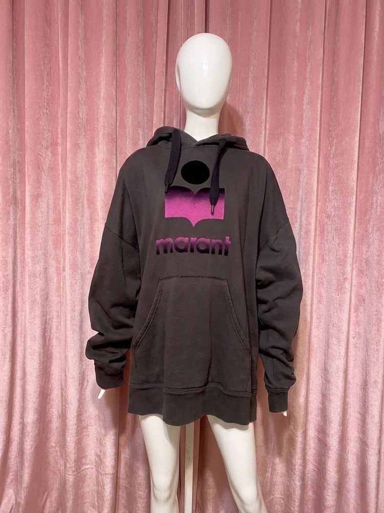Isabel Marant Mansel Hoodie – New Model Black Gradient Logo – Size M Unisex