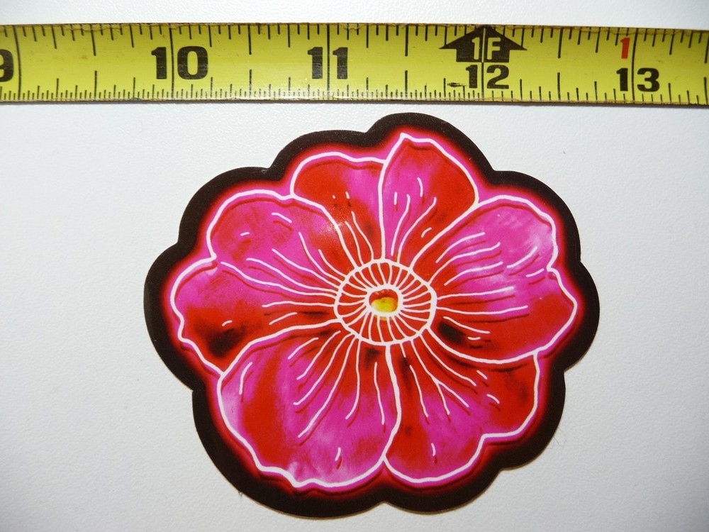 Colorful Neon Flower Bloom Plant Sticker Decal Fun Design