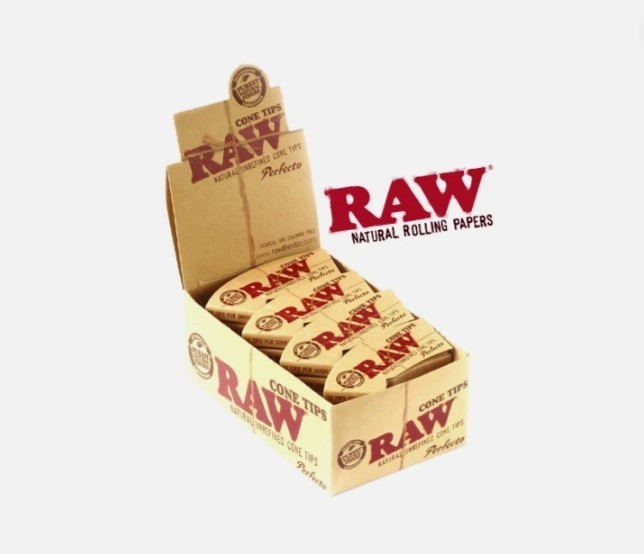 Raw Natural Unrefined Cone  Tips Paper Perfecto  Booklet 24 Pack of 32 tips