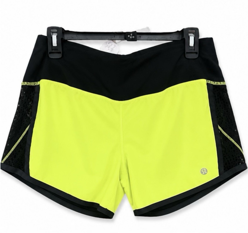 Lululemon Women’s Speed Up Shorts w/ Pockets Yellow Black Size 6