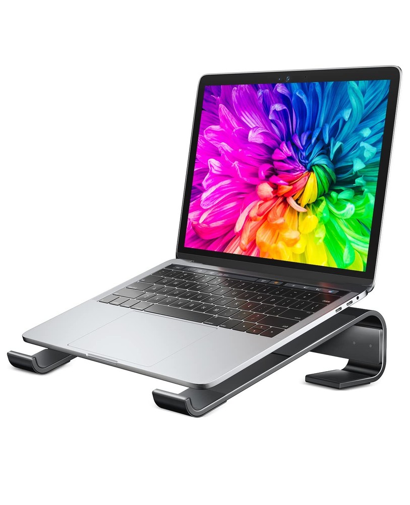 Laptop Stand for Desk, Ergonomic Detachable Laptop Riser, Aluminum, Black