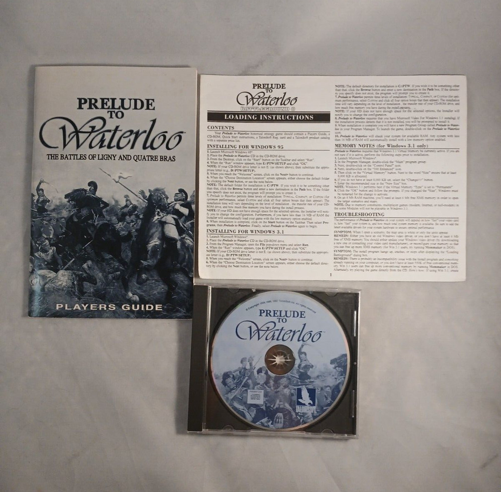 Battleground 8: Prelude to Waterloo (PC, 1997) Battles of Ligny Quatre Bras LN