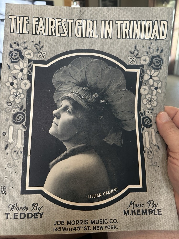 O 1919 Exotic Sheet Music THE FAIREST GIRL IN TRINIDAD by M. Hempke