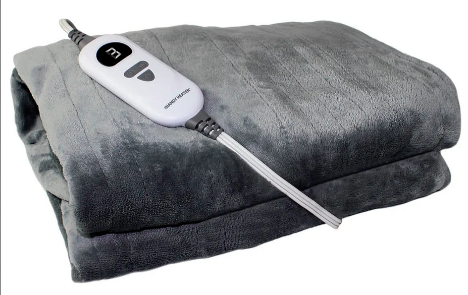 Handy Heater Heated Plush Sherpa Throw Blanket 50 x 60 Auto Off Switch NIB Gift