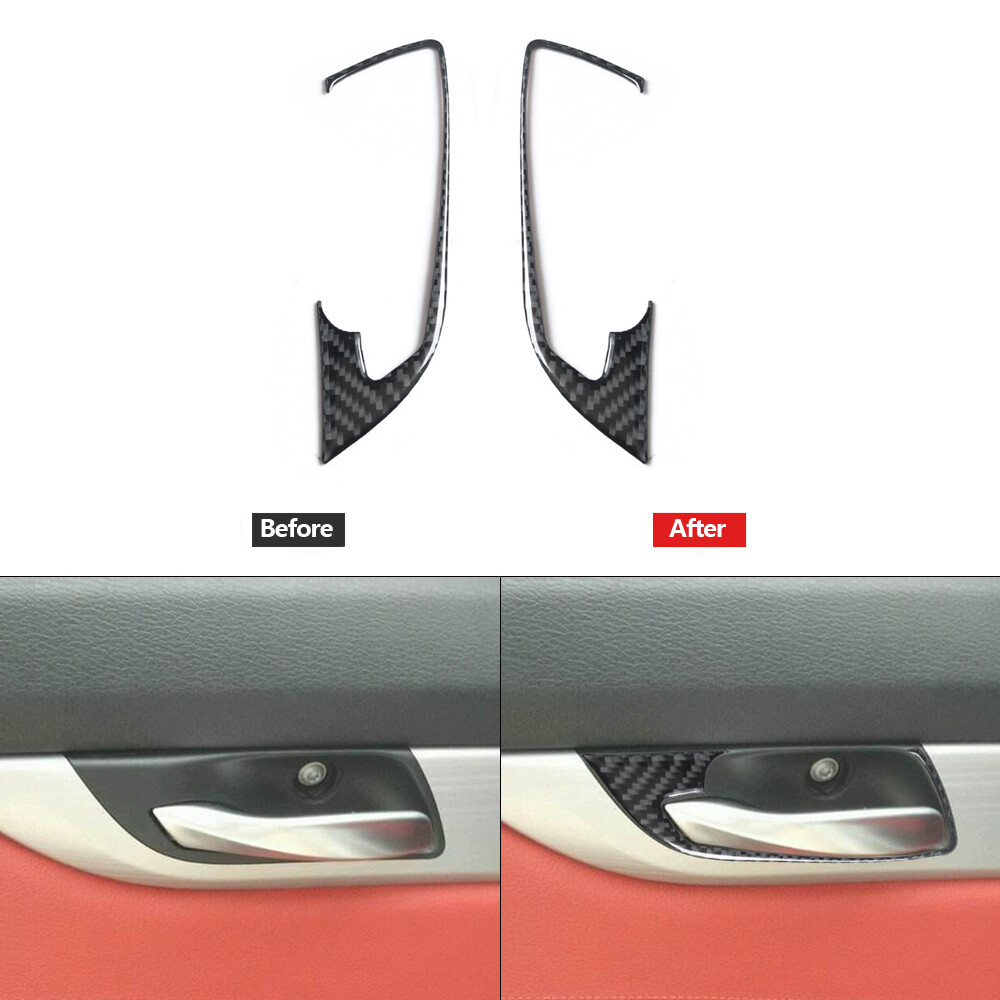 2Pcs Carbon Fiber Door Handle Decorative Cover Trim For BMW Z4 E89 2009-2016