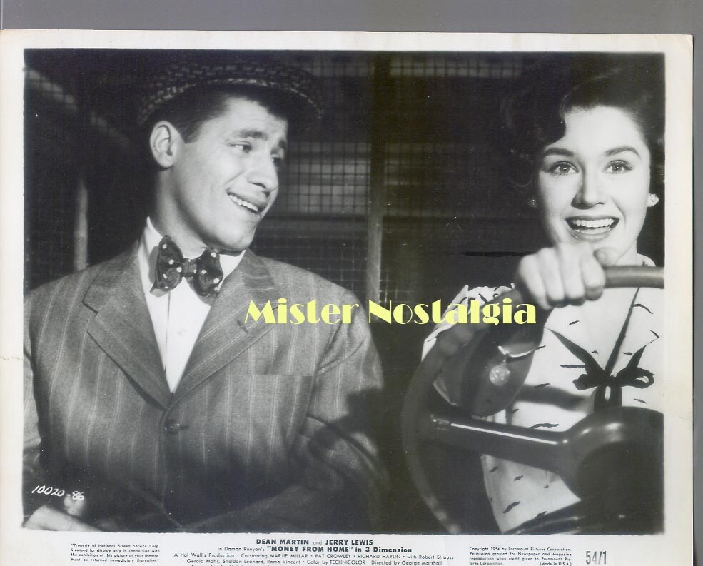 Vintage Photo 1954 Patricia Crowley Jerry Lewis in car in MONEY FROM HOME