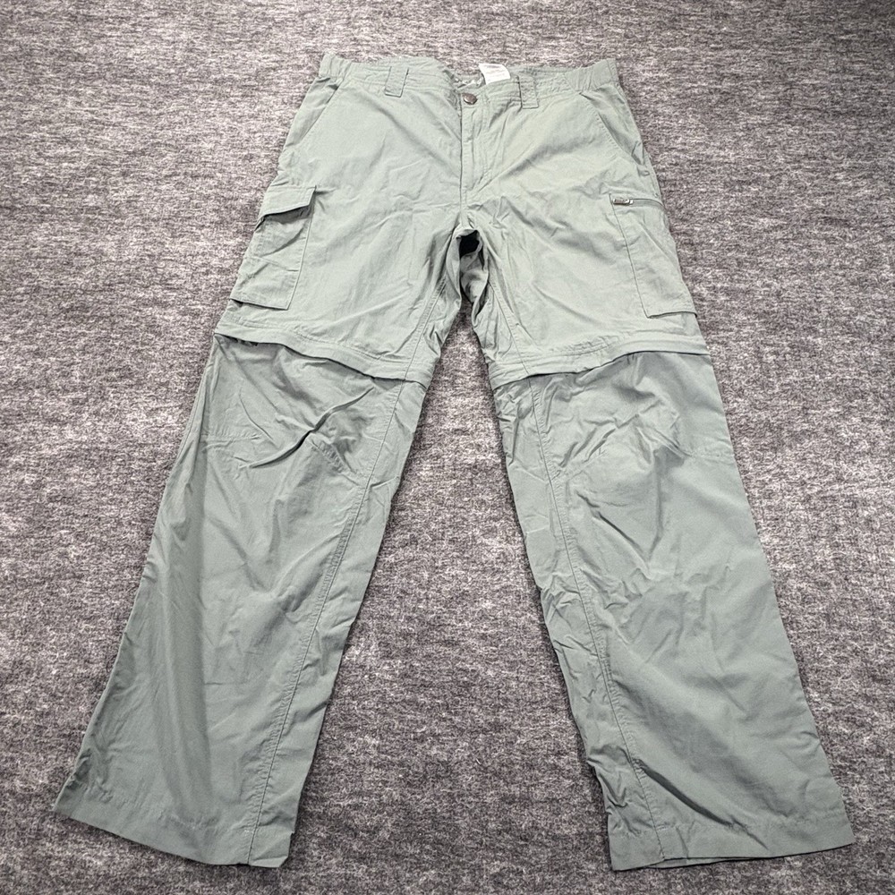 Columbia Omni Shade Convertible Pants 36x30 Ripstop Hiking Cargo Green