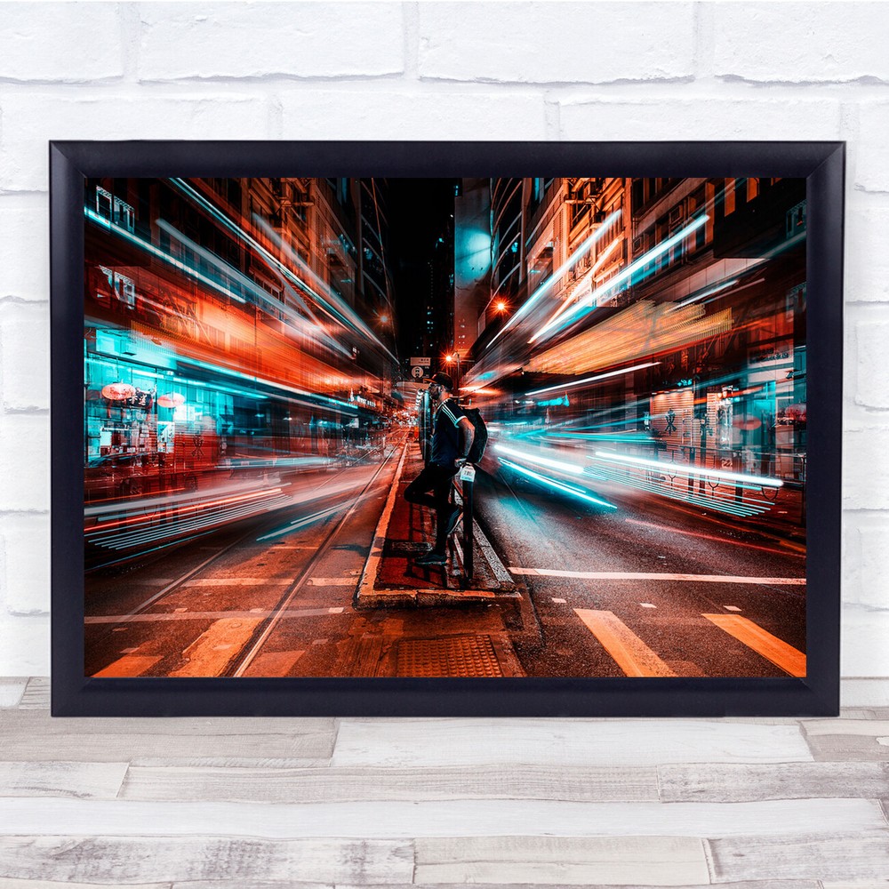 Street Colors Light Trails long exposure Wall Art Print