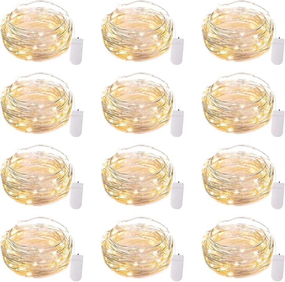 12 Pack LED Fairy Lights Battery Operated String Lights 7ft 20LED Waterproof
