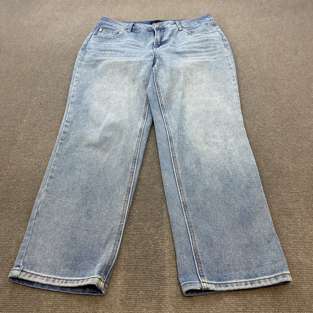 1822 Denim Jeans Womens Size 12 Blue Stretch Denim Straight Leg Relaxed