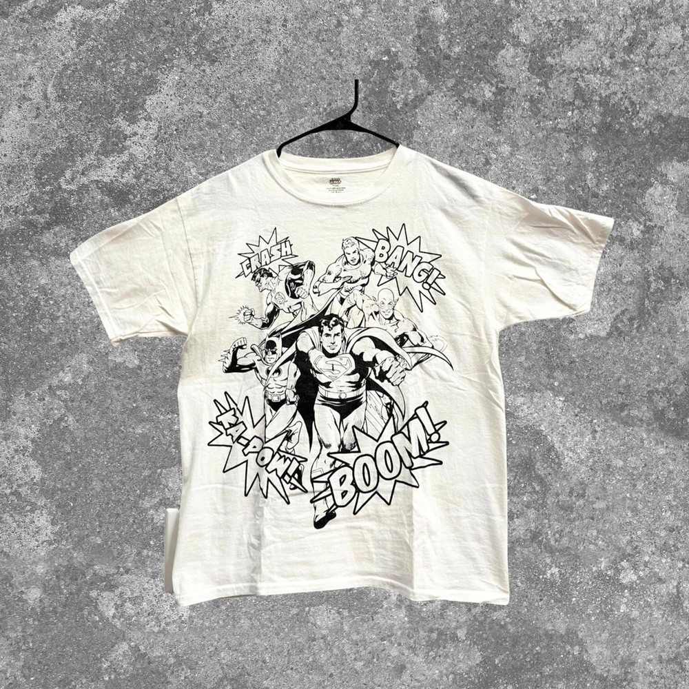 Justice League DC Comics Graphic Tee Batman Superman Flash Youth Licensed XL