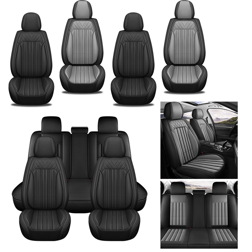 Car 2/5 Seat Covers Faux Leather For Cadillac XTS 2013-2019 Seat Cushion Pad