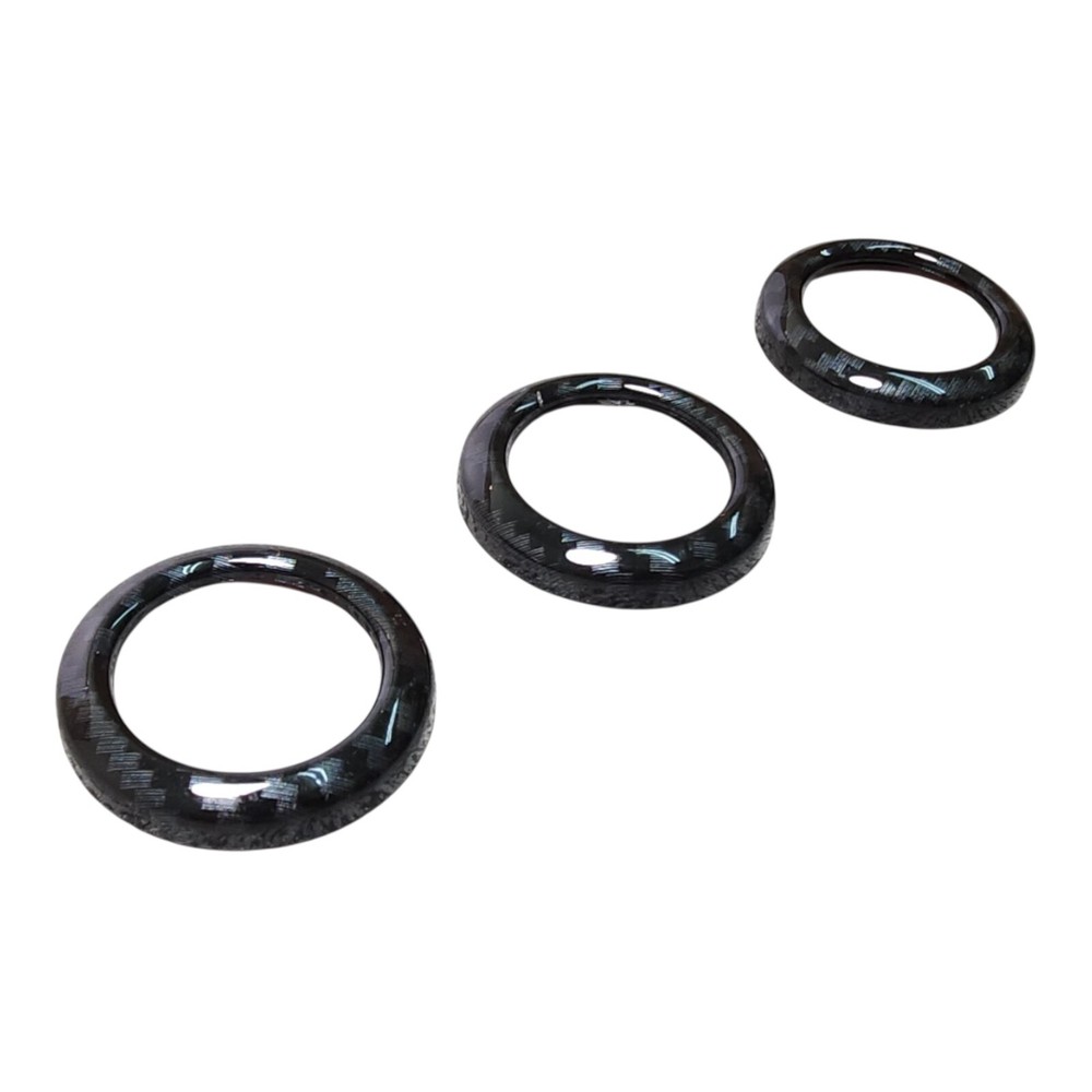 Fits 500 Abarth 595 Dashboard Button Rings Covers Plastic Carbon Look Hazard
