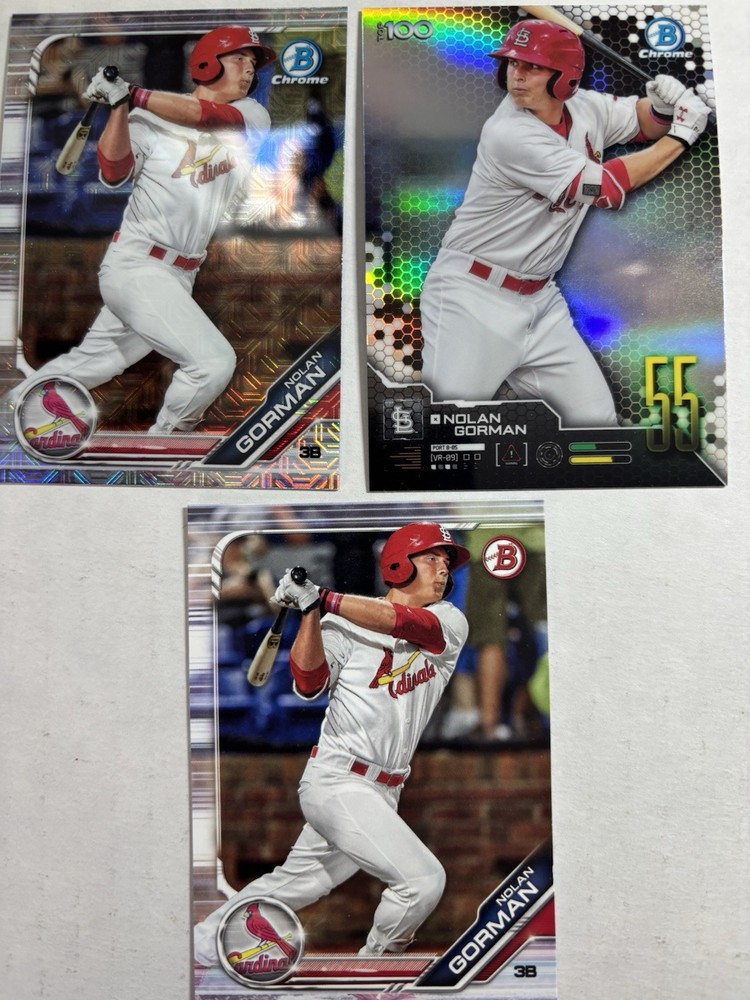 2019 Bowman Nolan Gorman BP Lot Of 3 Cards