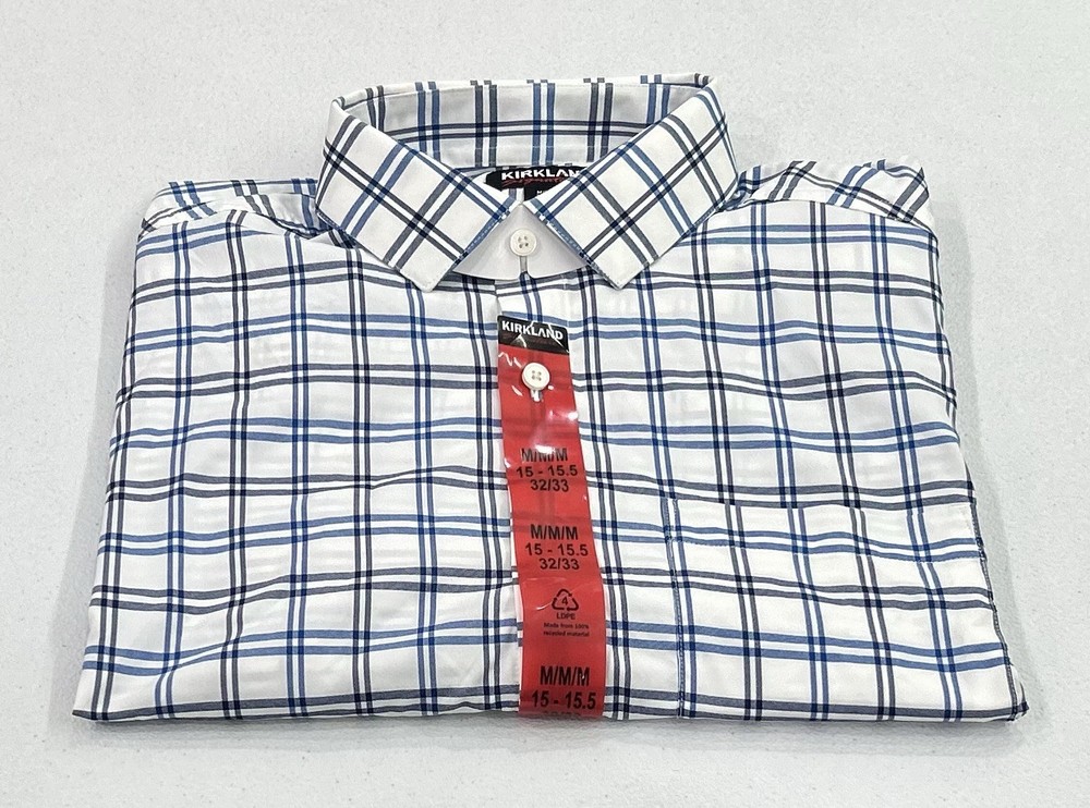 Kirkland Signature Men’s Performance Sport Shirt, Multicolor, M (15-15.5, 32/33)