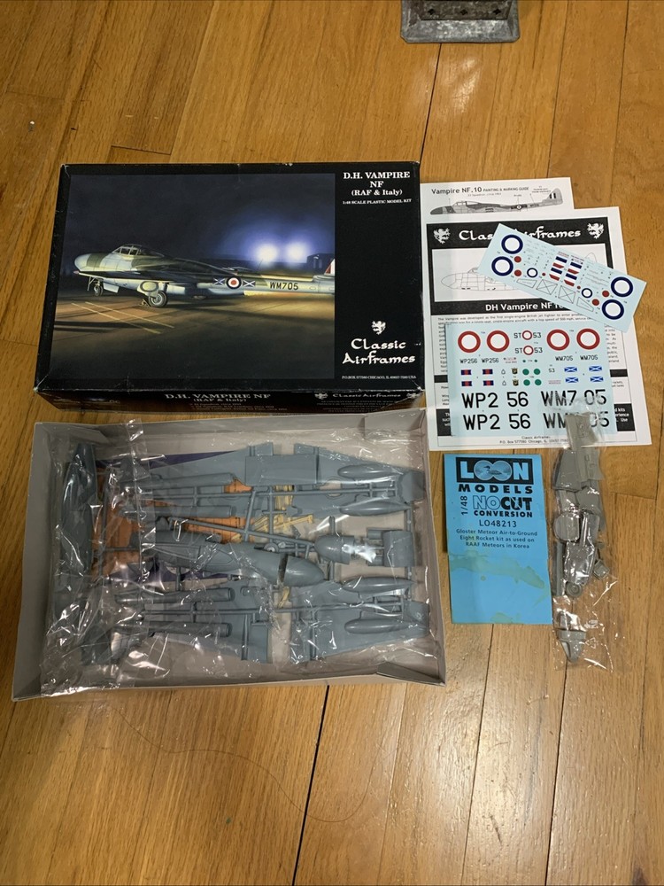 1/48 Classic Airframes D.H. Vampire NF (RAF & Italy) Complete.