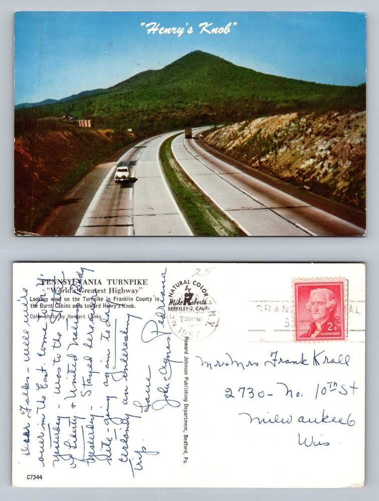 Franklin, PA-Pennsylvania, Henry’s Knob Turnpike View PC Vintage Postcard