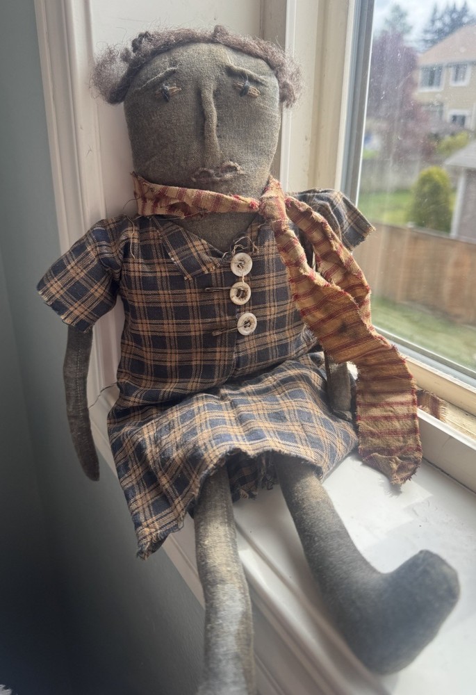 Primitive Doll Folk Art Handmade 17”
