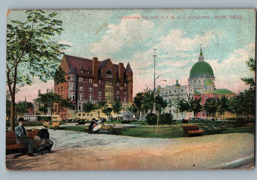 Canada Montreal YMCA Building Dominion Square c. 1912 Postcard