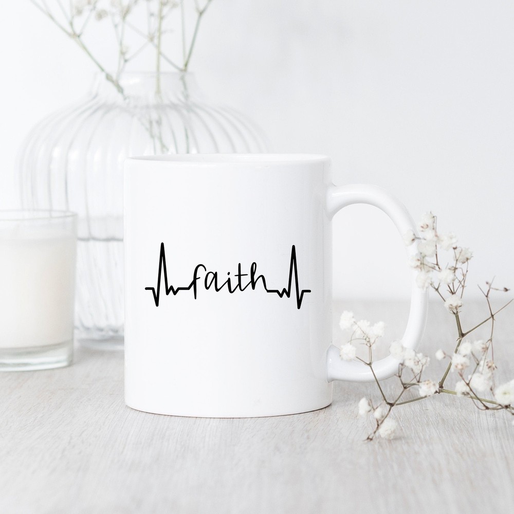 Faith-Inspired Heartbeat Mug - Christian Gift for Coffee & Tea Lovers