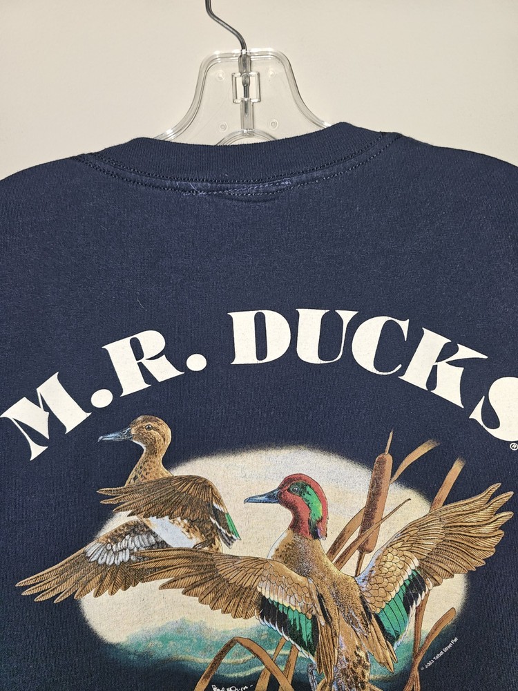 Vintage MR Ducks 2003 Ocean City Maryland Xl Mens Blue Graphic Logo Tshirt