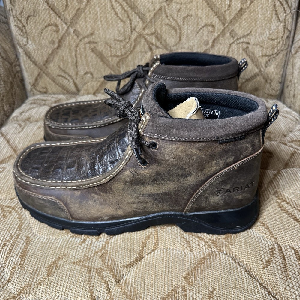Ariat Mens Edge LTE Moc Composite Toe Work Boot Size 12 D Crocodile Print