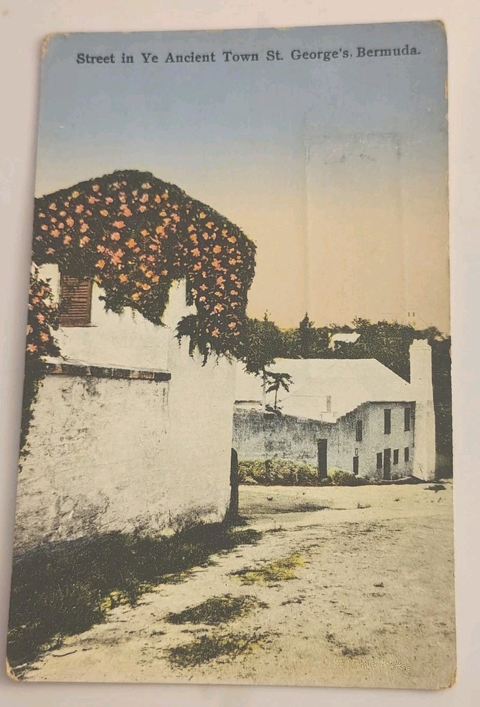 Street In Ye Ancient Town St Georges Bermuda Vintage Postcard