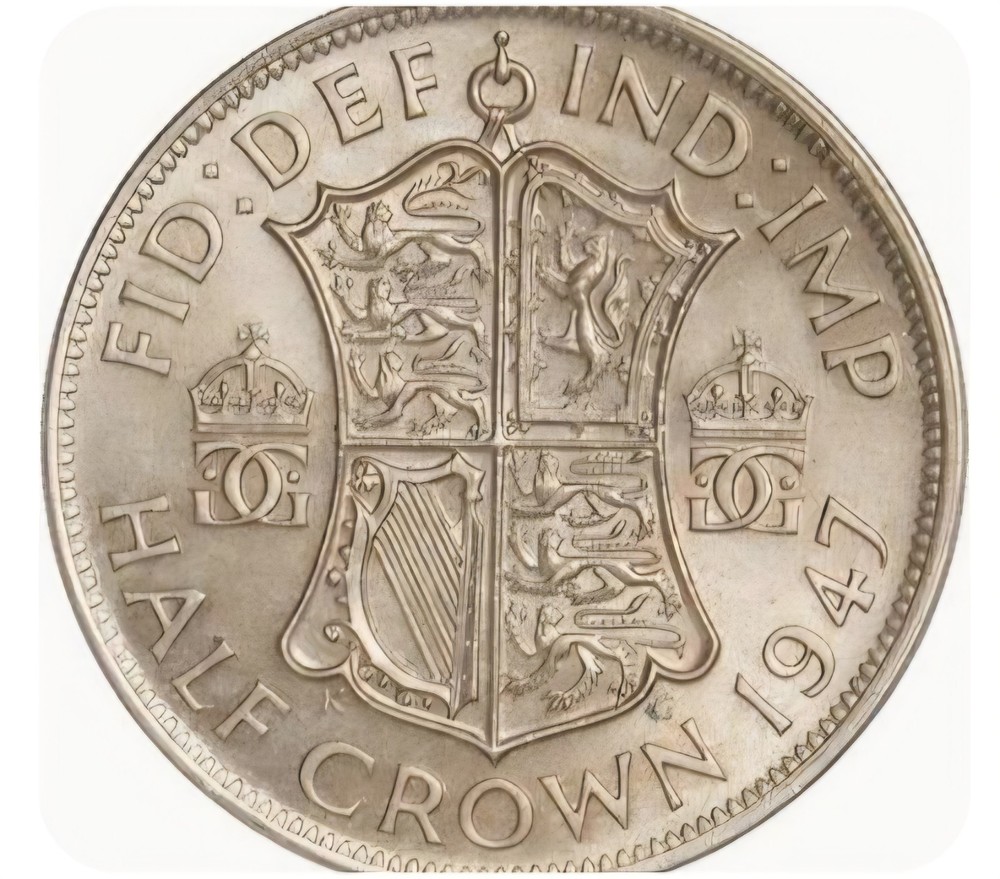 Clean circulation 1947 Half Crown Coins