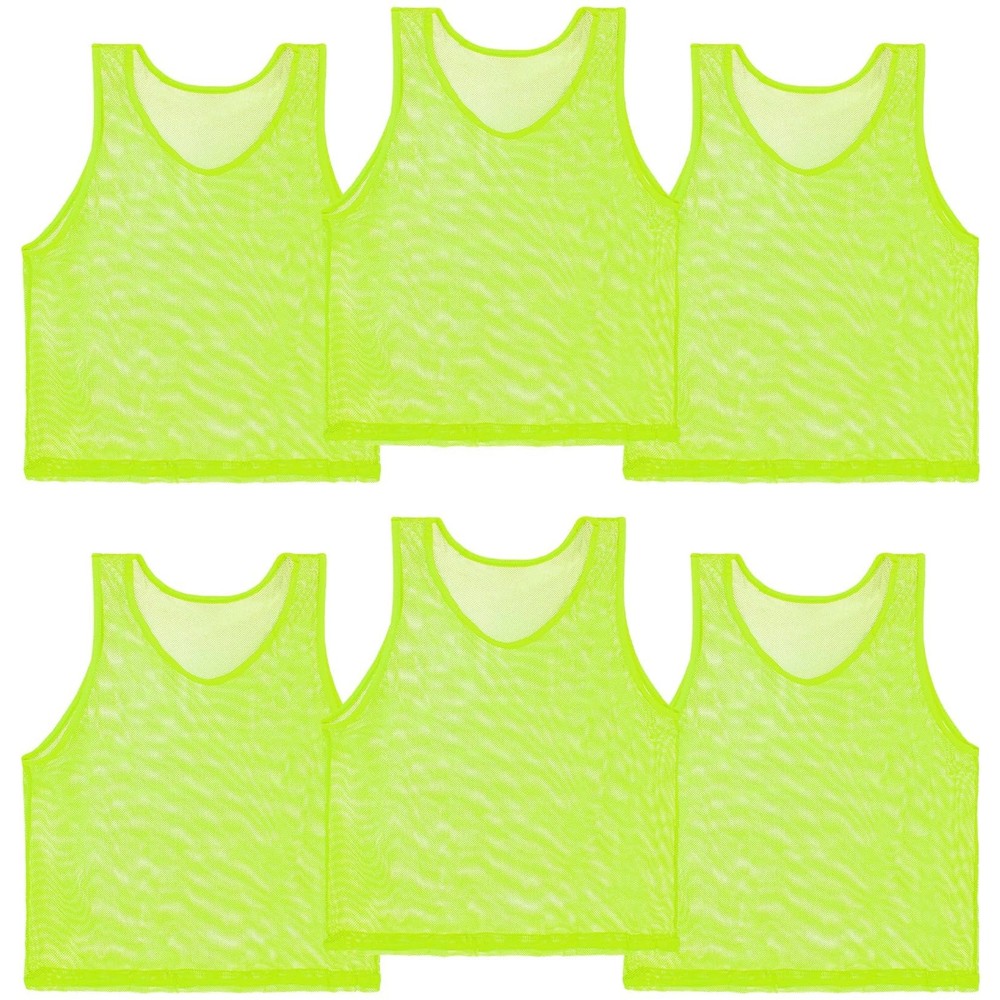 Green Pinnies Soccer Pennies - Set of 6 Team Practice Jersey for Youth Teen A...