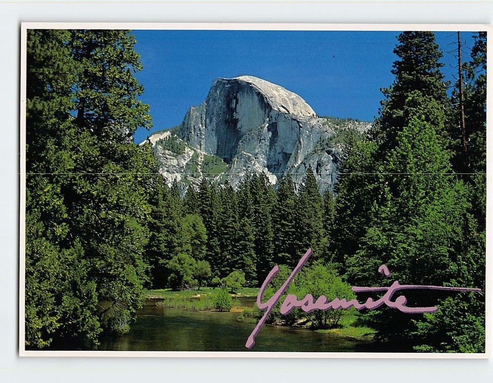 Postcard Half Dome And Merced River Yosemite National Park California USA