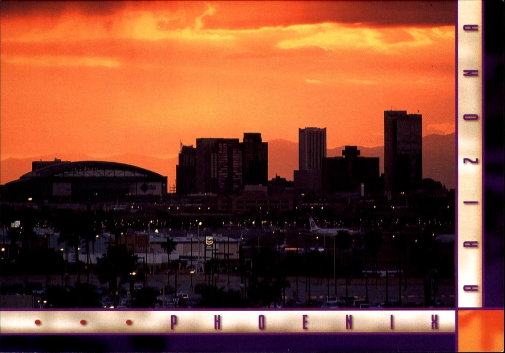 Phoenix Arizona AZ sunset view airplane continental 4x6