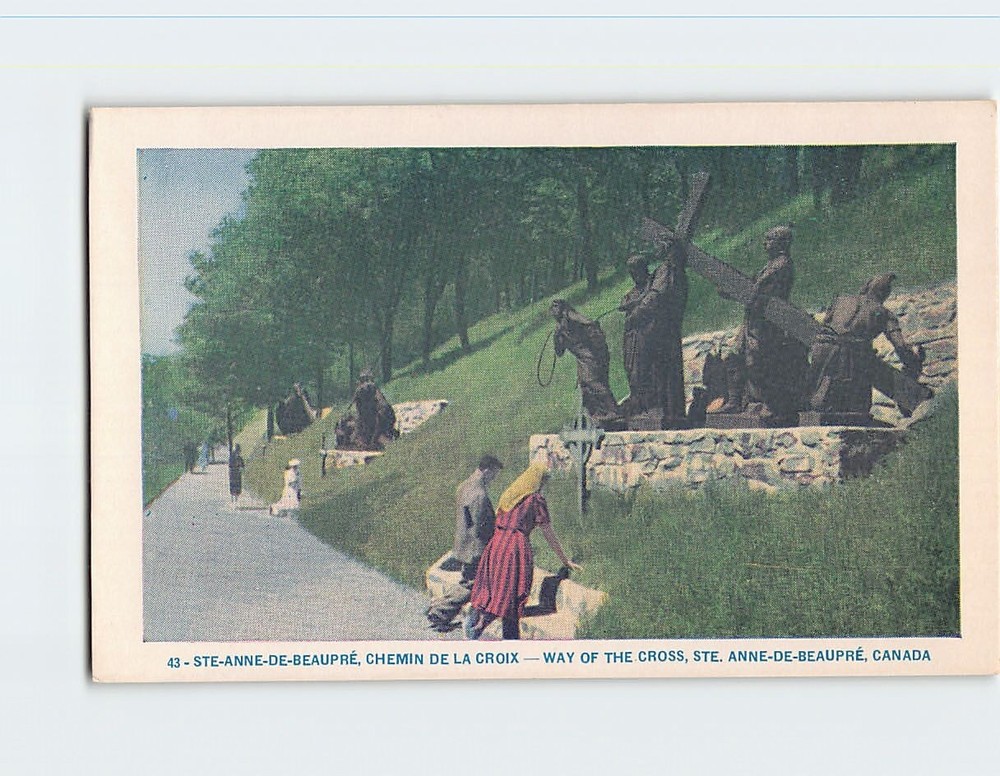 Postcard Way of the Cross Ste. Anne De Beaupre Quebec Canada