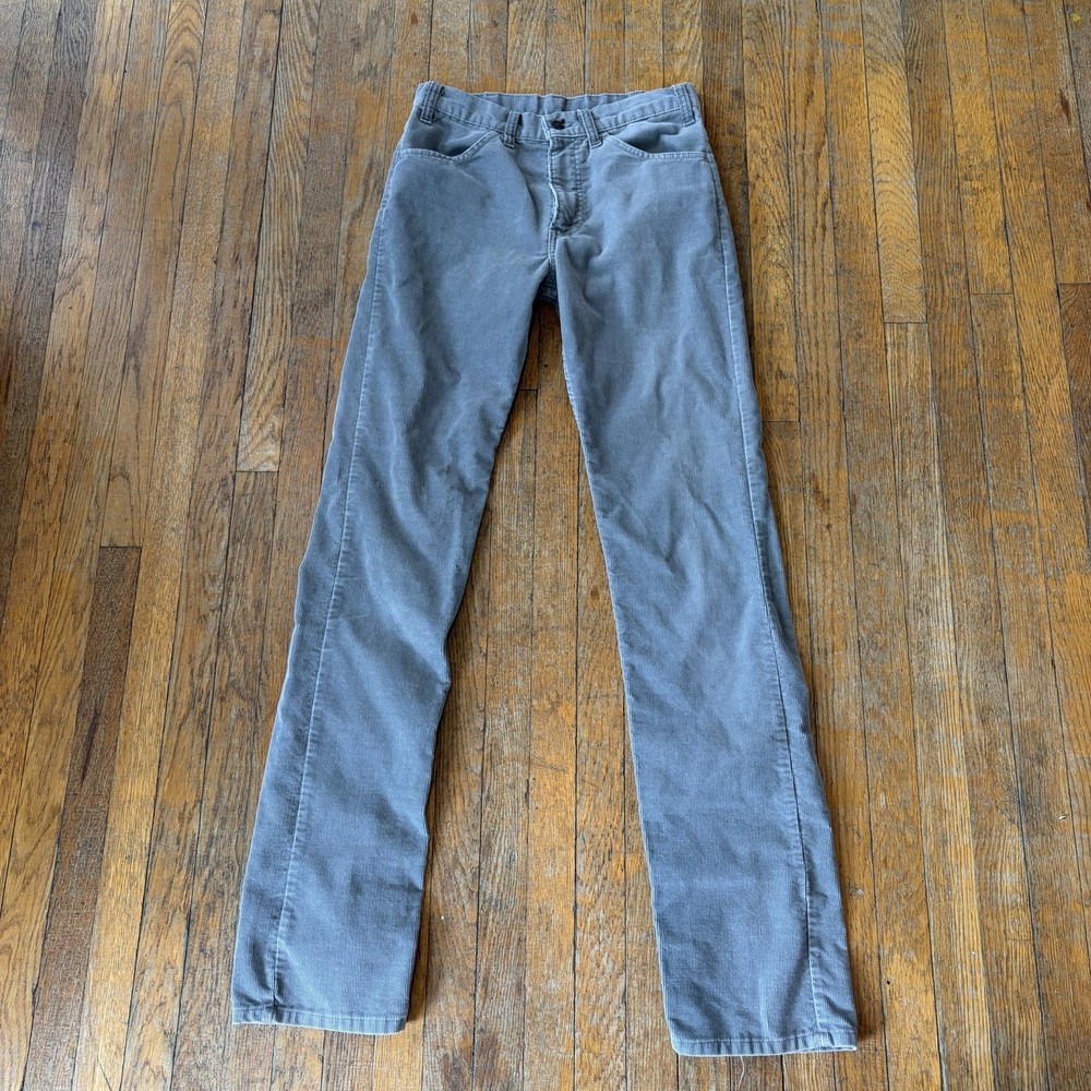 Vintage 70s Levi’s Corduroy Pants Men’s Size 30x34 Grey White Tab Talon Zipper