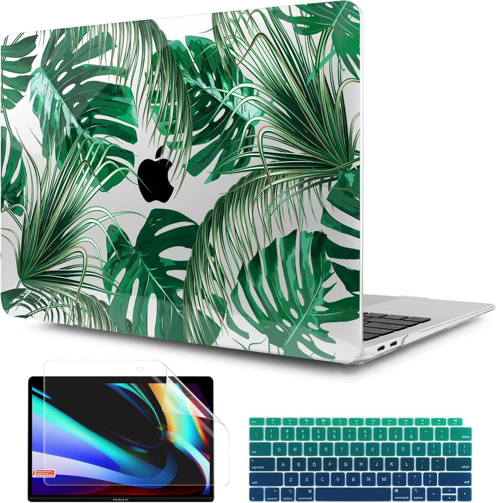 Tropical Palm Leaves Hard Shell Case Keyboard Cover Screen Protector for 2018 20
