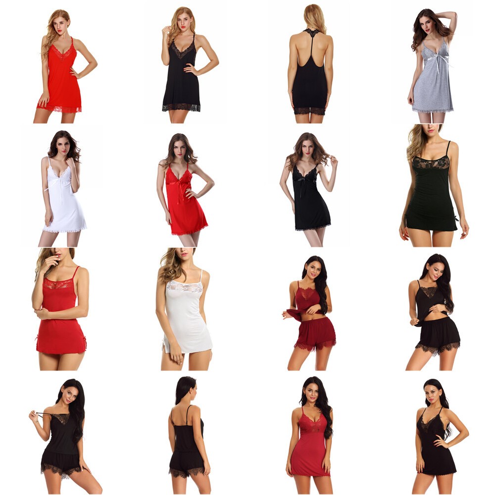 Women Sexy Cotton Long Spaghetti Strap Full Slip Camisole Under Dress Sleepwear