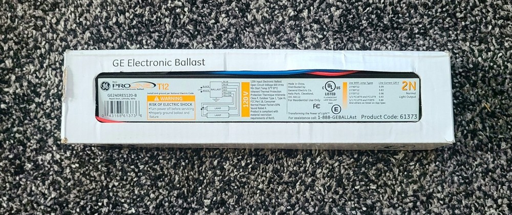 GE 61373 GE240RES120-B ProLine T12 Residential Rapid Start Electronic Ballast