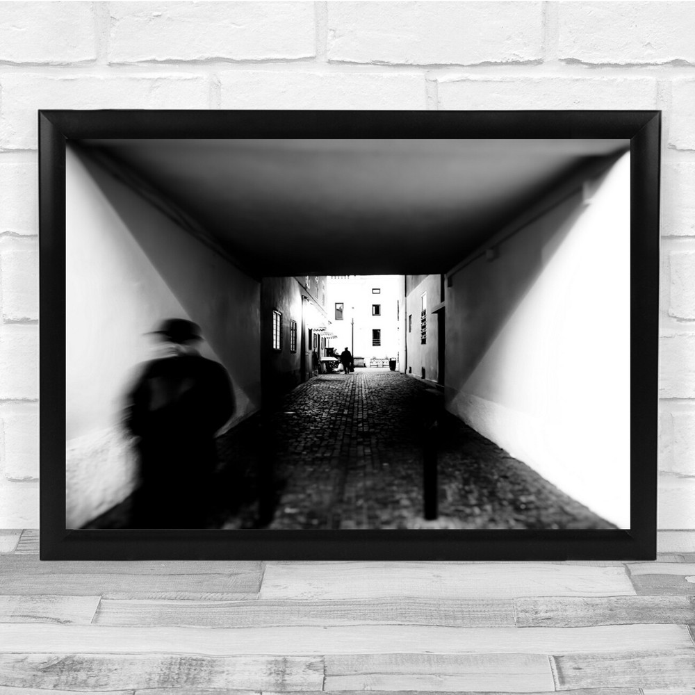 Tunnel Street Cityscape Urban Walking Pedestrian Wall Art Print