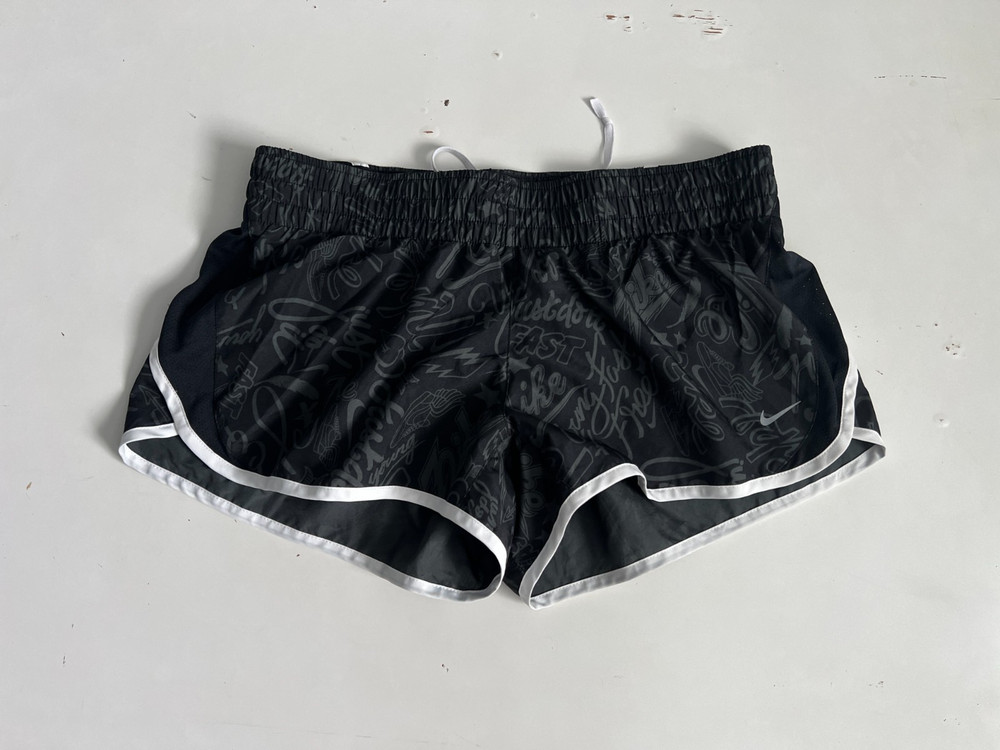 Nike Women's  Dri-FIT Running Shorts  Black Gray Size Large Lined