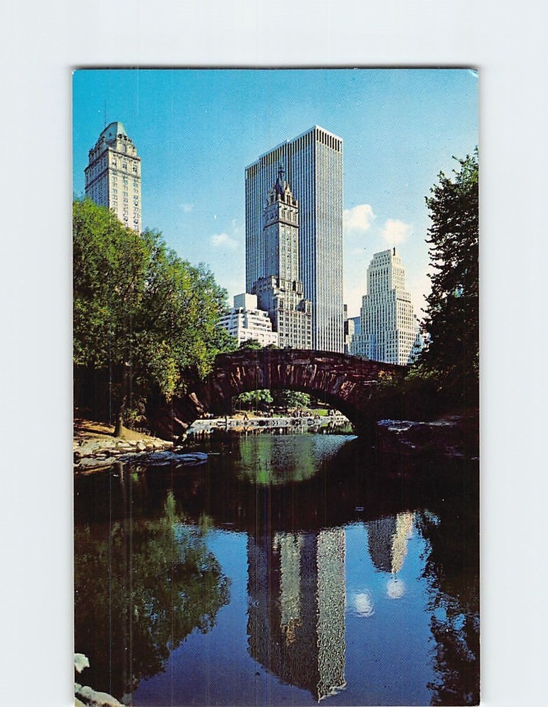 Postcard Central Park Fifth Avenue Hotels General Motors Building New York City