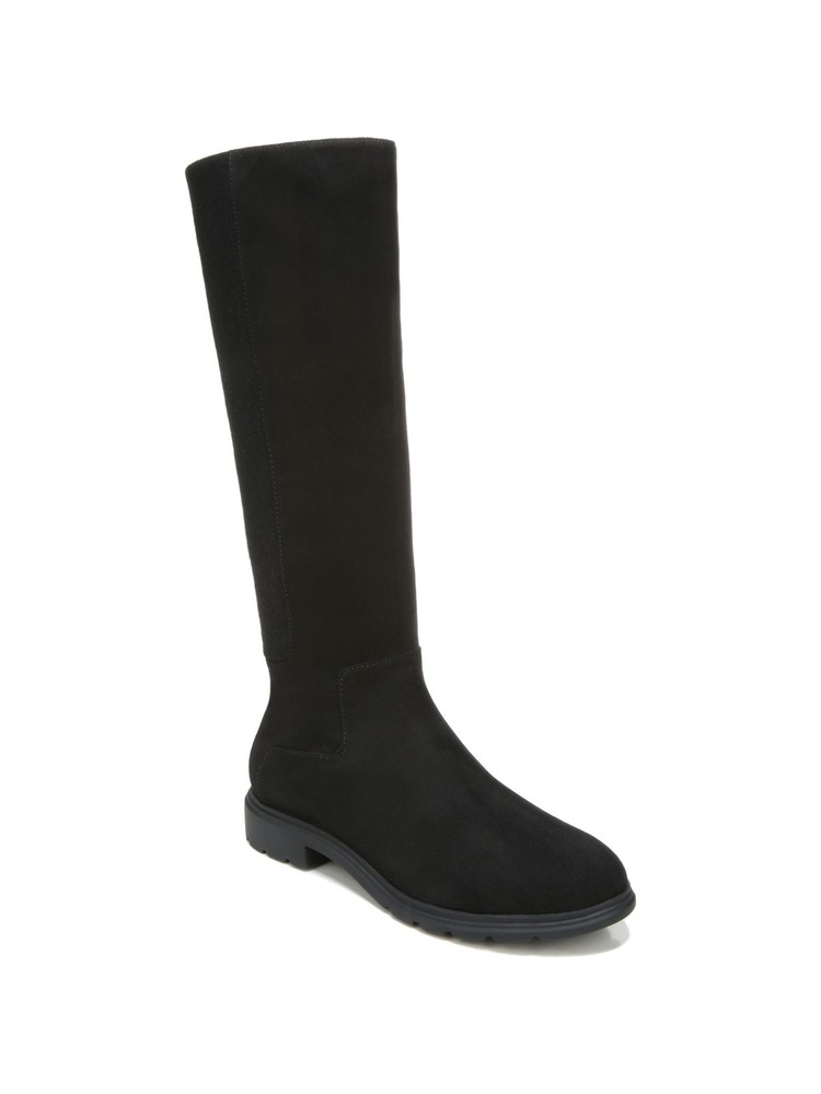 DR SCHOLLS Womens Black Wide Calf New Start Toe Block Heel Riding Boot 7.5 M WC