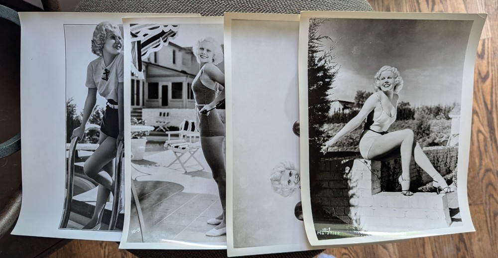 Lot of 4 Vintage JEAN HARLOW 8 x 10 Glossy B&W Photo
