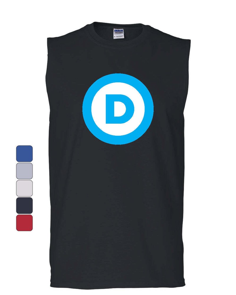 Democratic Party Logo Muscle Shirt Political 2020 Vote Blue Liberal Sleeveless