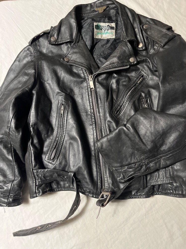 Gino Leathers Biker Style Leather Jacket Size 44