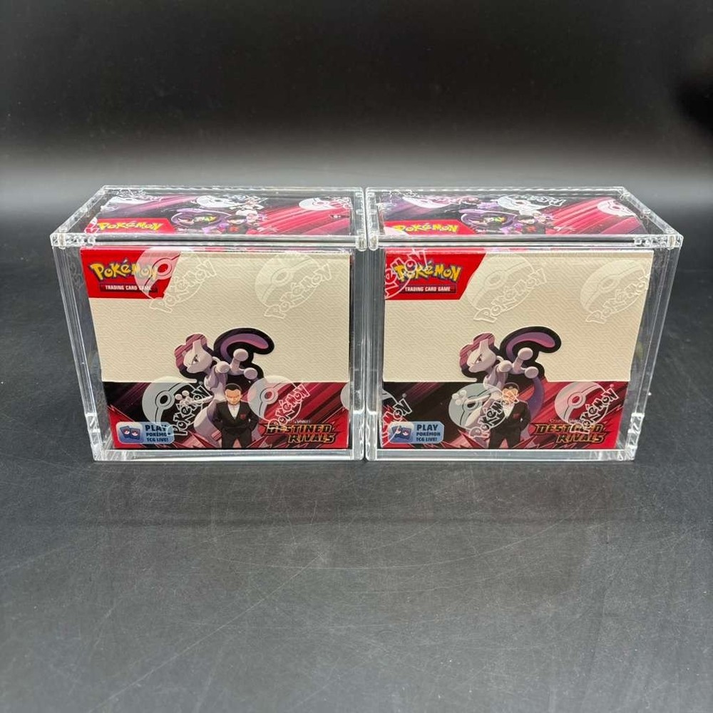 Lot (2) Pokemon SV10 Destined Rivals English Booster Boxes Sealed w/Acrylic CasePROBSTEIN is actively accepting consignments !!