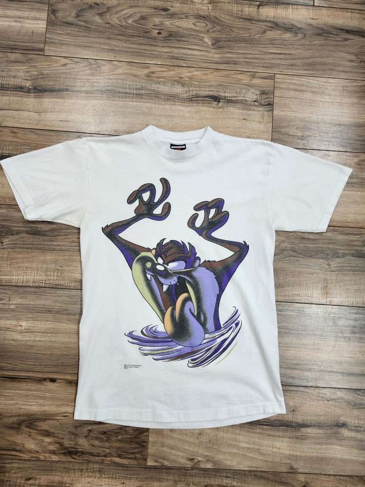 Vtg 1994 Tasmanian Devil Shadow White T Shirt Signal Sz M Great Shape