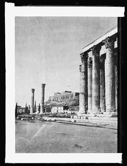 Photo:Athens Greece 1920 Temple of Zeus Acropolis Ruins Columns