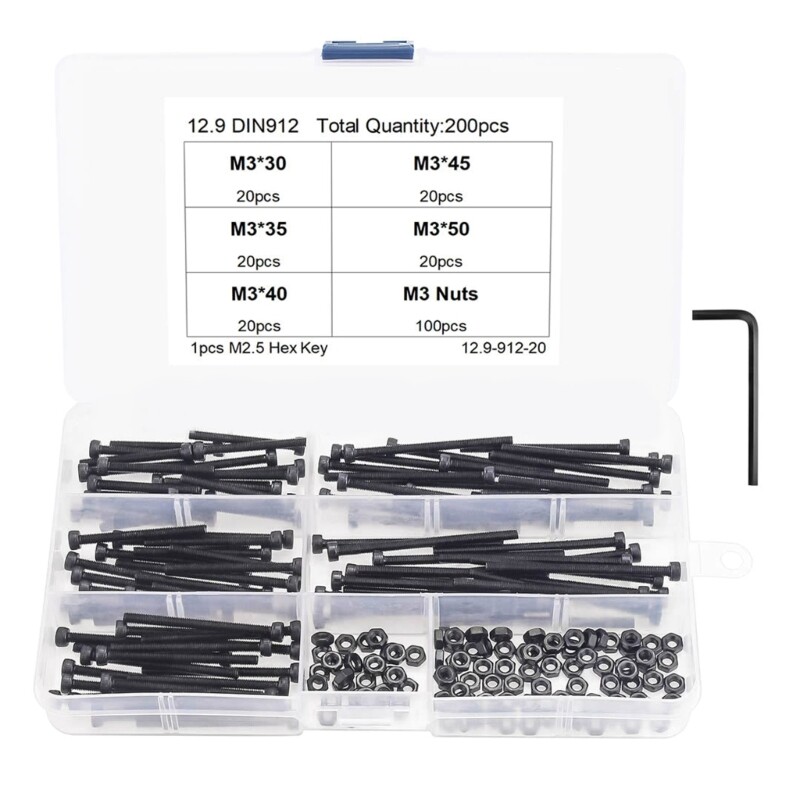 200pcs 304 Stainless Steels Hexagons Head Screws Hexagons Socket Head Caps