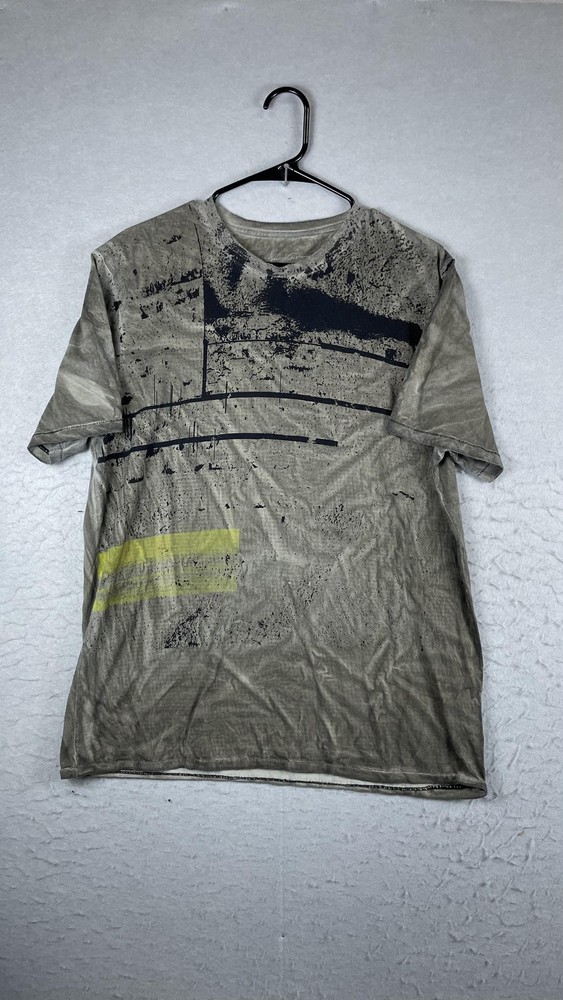 Kenneth Cole New York Shirt Mens Large Gray Abstract Graphic Tee T-Shirt Cotton-image